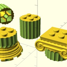 uralt griechisch ionisch Säulen Lego Ziegel Spielzeuge Spiele Säule 3d print model - Mito3D