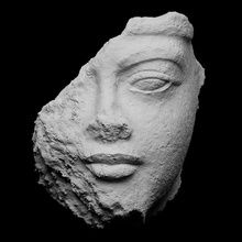 frammentario egiziano testa amenhotep iii scansione Africa re granito dinastia Faraone asta 3d print model - Mito3D