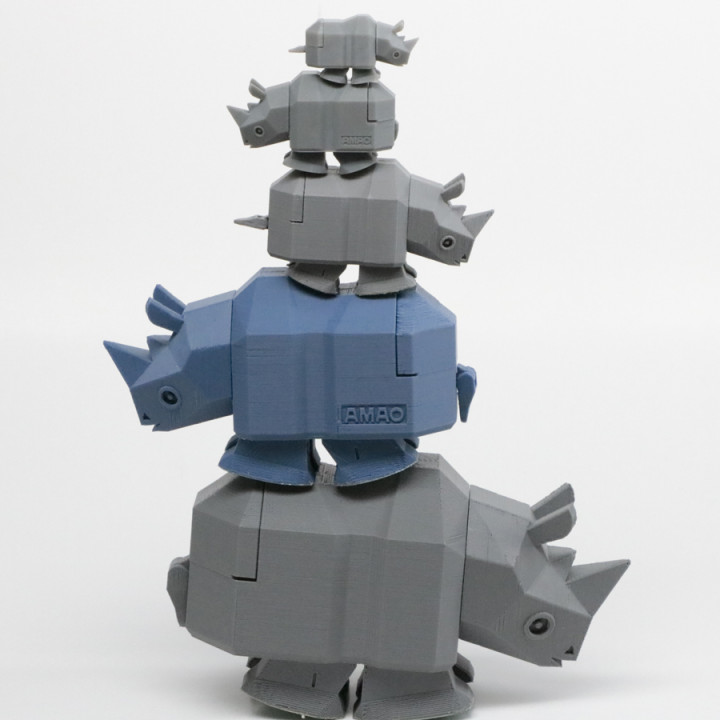 running rhino toys & games animal fun toy automata amao 3D print model - Mito3D