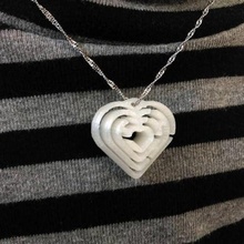 heart maze jewellery pendant gift keychain love openscad jewelry valentine customizer 3d print model - Mito3D