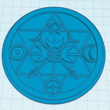 dualité sceau Terre Soleil sorcière lune hexadécimal sorcellerie 3d print model - Mito3D