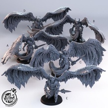ángel justicar mesa fantasía guerrero alas plumas dnd reparto 3d print model - Mito3D