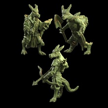 3x kobold conjunto tampo mesa arqueiro homens miniaturas bruxo Magia mago elenco patreon criaturas dnd lagartos homem lagarto kobolds sapador escavador escavação 3d print model - Mito3D