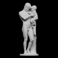 Faun oynama genç erkek kardeş taramak insan mitoloji Oyna heykel mermer İsveç dostluk grup neoklasik full figure Artec cc0 Openglam artec eva 3d print model - Mito3D