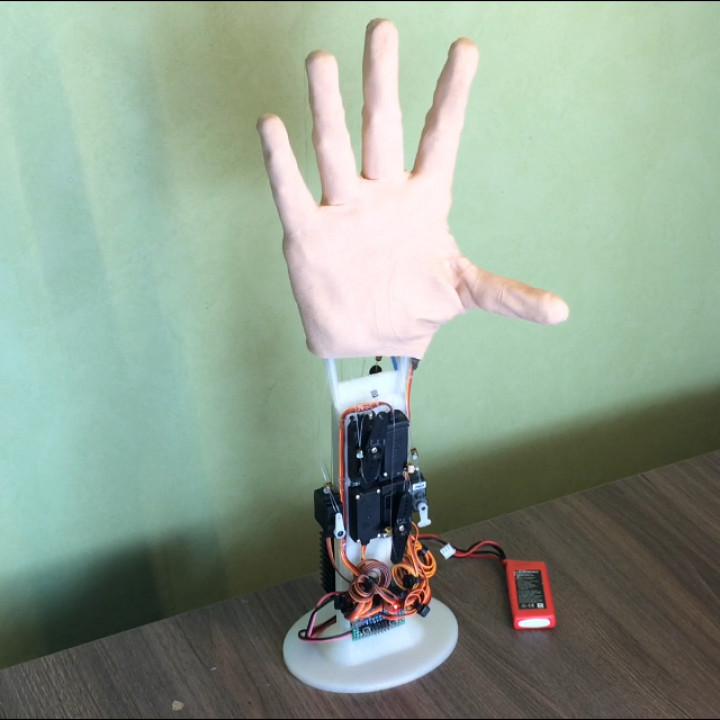 robot hand bionic prosthesis prototype gadgets & electronics arduino human nano servo arm cyborg robotics prosthetic humanoid prosthetics mechatronics 3D print model - Mito3D