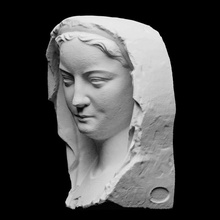 head wise virgin scan christianity gothic portrait sculpture religion cathedral artec openglam artec-eva smk-open strasbourg unwise second-coming 3d print model - Mito3D