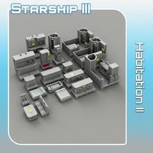 habitation ii tabletop sci-fi star terrain miniature scifi wars starship landing 28mm hangar openlock traveller danger starfinder traveler 3d print model - Mito3D