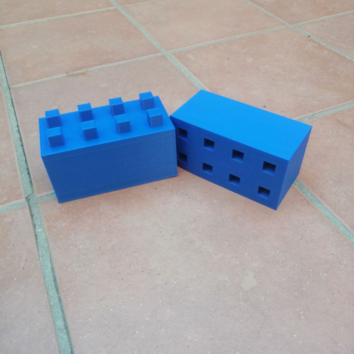 remixed lego brick construction building remix 3D print model - Mito3D