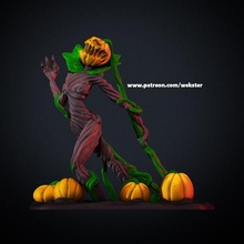 pumpkin queen - single multimaterial & garden decoration halloween horror monsters 3 screaming 3d print model - Mito3D