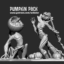 pumpkin pack - screaming & queen single multimaterial garden decoration halloween horror 3 mosters 3d print model - Mito3D