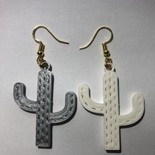 cactus earring pendant desert jewelry earrings pendants idealab 3d print model - Mito3D