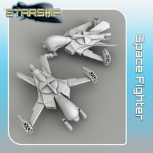 space fighter tabletop sci-fi star terrain miniature scifi wars starship landing 28mm hangar openlock traveller danger starfinder traveler 3d print model - Mito3D