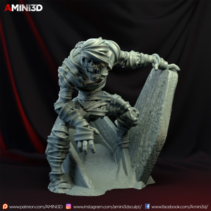 mummia 01 tavolo 3d Halloween non morti miniatura 3dprint Dungeons and Dragons d dnd gioco miniature3d amini3d miniature stampate tabletopgamesaddict tabletopgamers tabletopmaster mummie 3D print model - Mito3D