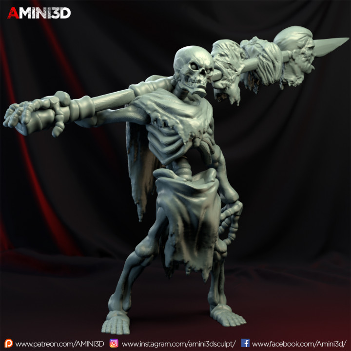 Skelett 02 Tischplatte 3d Halloween Untote Miniatur 3dprint Verliese Drachen dnd Dungeons Tischspiel miniature3d amini3d gedruckte Miniaturen Tischminiaturen Tabletopgamesaddict Tischspieler Tischmeister 3D print model - Mito3D