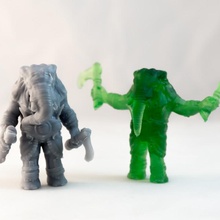 loxodon barbarian - dnd character- 2 poses tabletop animal axe dungeons man mini miniture tank miniature hybrid elephant enemy dungeonsanddragons rogue pathfinder npc d+d 3d print model - Mito3D