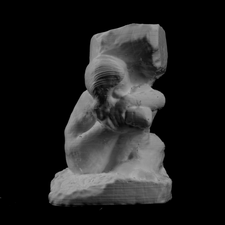 gevallen kariatide fine art museum brussels belgium scan rodin 3D print model - Mito3D