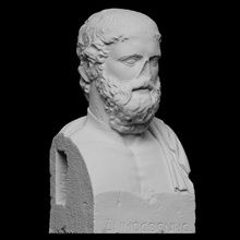 greek poet anakreon wrongly entitled demosthenes scan bust marble sweden nationalmuseum greekpoet 3d print model - Mito3D