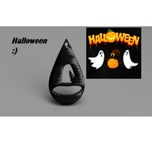 halloween earrings 'hat' hat pendant spooky magic earring pendants idealab 3d print model - Mito3D