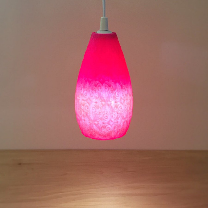 fleur pendentif belle cuisine lampe lumière joli salon rose décoration maison design accessoire damassé 39 intérieur 3D print model - Mito3D
