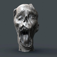 zombi tête jardin décoration Halloween horreur Mort vivant support morte marchant sang 3d print model - Mito3D