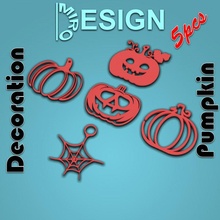helloween pumpkin & garden decoration design horror scary spider creepy web decor 3d print model - Mito3D