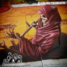dice death tabletop bust grim skull talisman reaper 3d print model - Mito3D