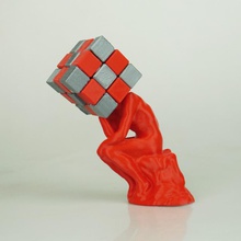 cuber thinker + rubik's cube toys & games 3d print model - Mito3D