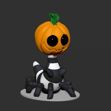burton - spider pumpkin single color multi material cute halloween monster 3 chibi 3d print model - Mito3D