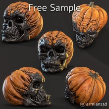 free evil pumpkin skull sample 3d print model - Mito3D