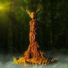Tera orman tanrıça masaüstü fantezi ağaç Groot Colorwithxyz 3d print model - Mito3D
