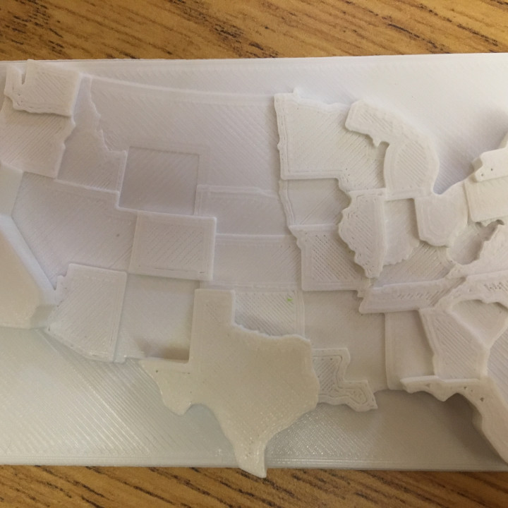 3d united population map education 3D print model - Mito3D