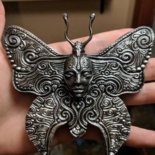 butterfly & garden ancient decorative female wall giger abstract decor ornate 3d print model - Mito3D