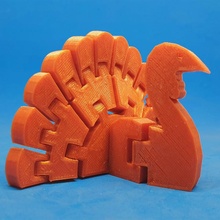 flexi turkey animal brinquedo flexível articulado Ação graças juguete 3d print model - Mito3D