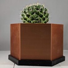 hexágono plantador drenaje plato cactus jardineras suculentas suculento succulent planter indoor 3d print model - Mito3D