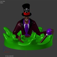 dr facilitador homem sombra Princesa rã estatueta Disney blender3d desktoys xyz vodu drfacilier princesa sapo 3d print model - Mito3D