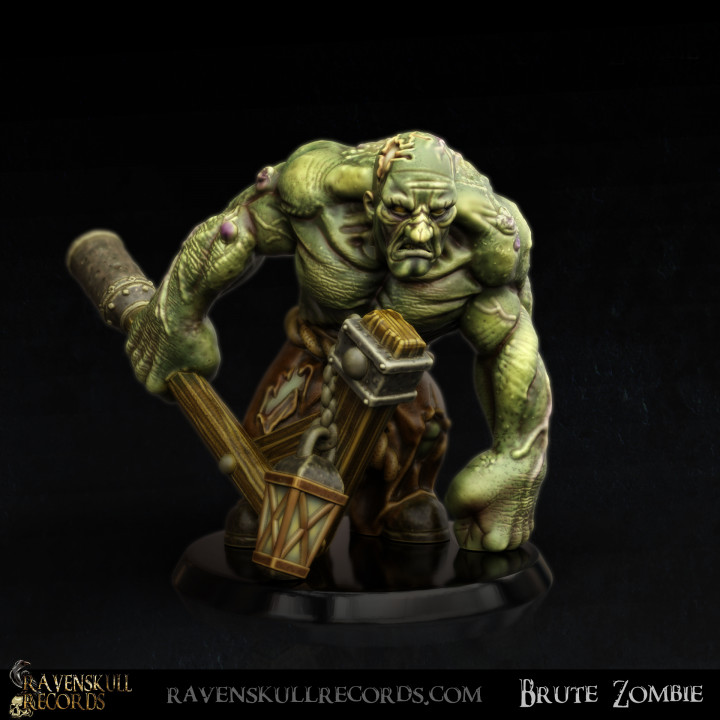 bruto zumbi miniatura tampo mesa criatura gigante monstro Morto vivo zbrush ampla inimigo jogo guerra zumbicida peste negra 3D print model - Mito3D