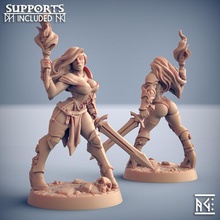 elena - fighters guild beauty fantasy pin-up fan art dragons dungeons human lady miniatures pin warrior woman minis artisan 3d print model - Mito3D