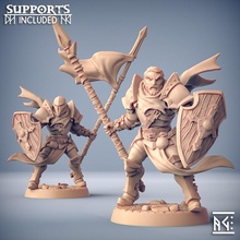 human fighters guild - male modular tabletop axe dragons dungeons fighter mini miniatures shield sword unit warrior beard mace wargame dnd pathfinder artisan 3d print model - Mito3D