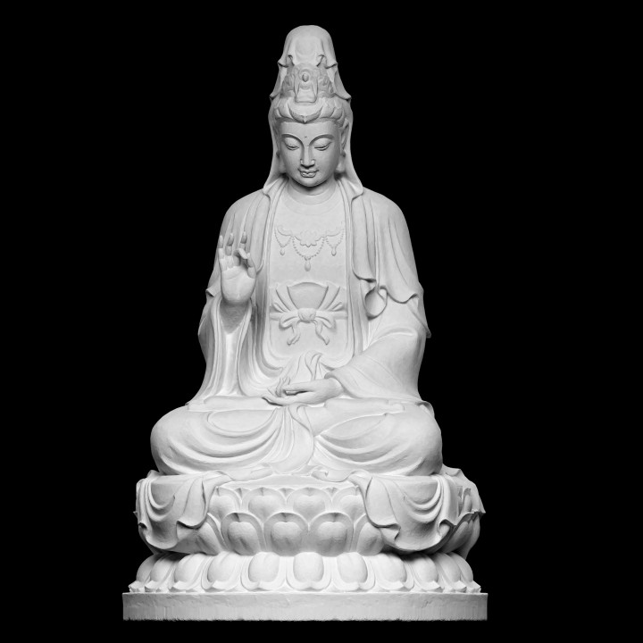 guanyin lotus ancient buddhism chinese mythical 3D print model - Mito3D