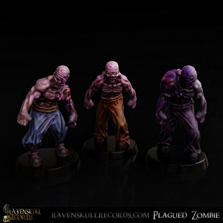 plagado zombies miniaturas Tienda criatura fantasía monstruo muertos vivientes martillo guerra zbrush zombi miniatura muerto mesa juego zombicida Plaga Peste Negra infectado 3D print model - Mito3D