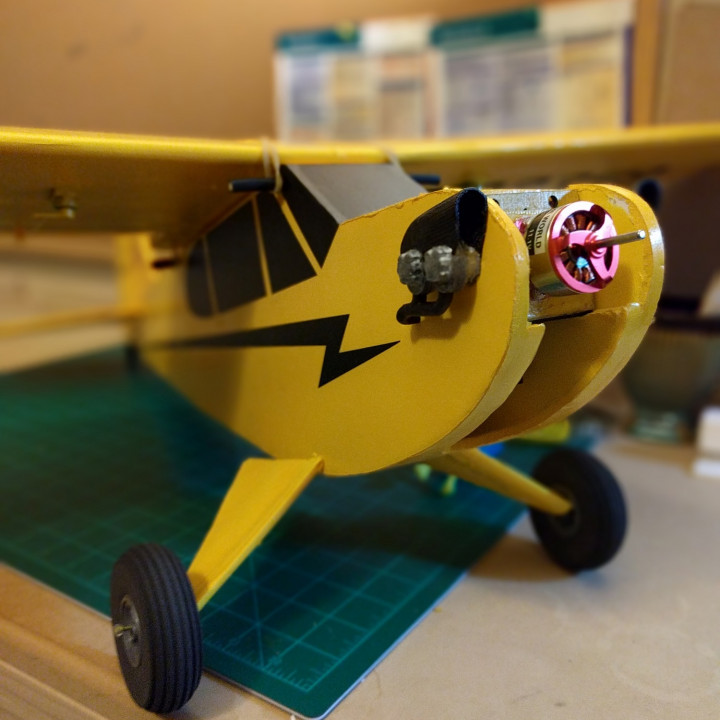 ft simples filhote motor avião rc flitetest zombar rolls royce flautista continental simplecub j 3 j3 pipercub 3D print model - Mito3D