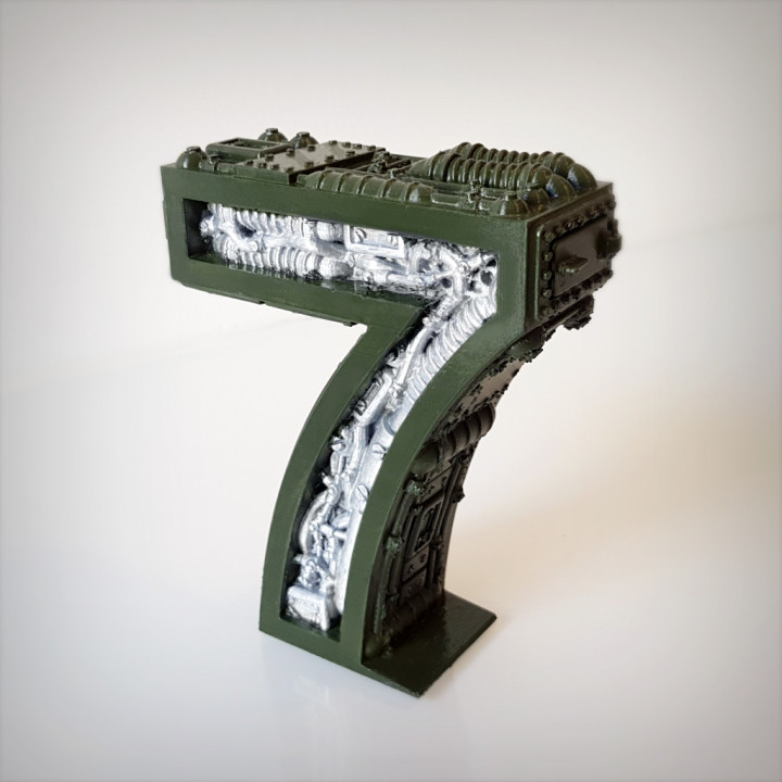 Steampunk numara 7 mektup alfabe 3D print model - Mito3D