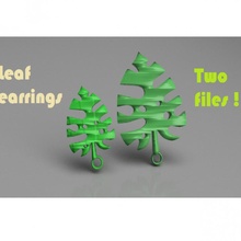 leaf earrings files christmas pendant nature xmas natural earring pendants leaves idealab 3d print model - Mito3D