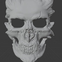 cadılar bayramı iblis kafatası maske anatomi kemik yaratık çerçeve baş kask korku adam canavar insanlar korkutucu ürpertici zombi lanetli 3d print model - Mito3D