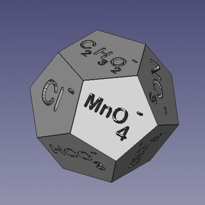 chimica ione dado 3D print model - Mito3D
