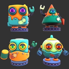 Ravensburger ilkel robotlar 3d yazdırılabilir Sanat karikatür karakterler Şirin tasarım fdm heykelcik komik oyun robot sla 3dprinting şekil stilize masa oyunu labirent 3d print model - Mito3D