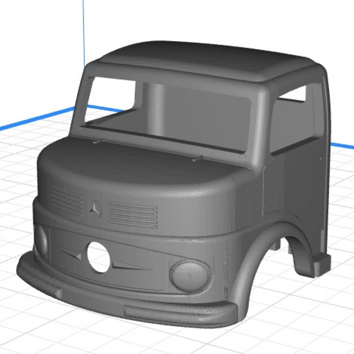 body cab truck mercedes 1113 - kipper printable 3d car hobby shell radio rc slot scalextric control cabin tamiya miniz 1-10 1-32 1-18 1-24 3D print model - Mito3D