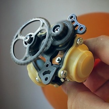 balão alimentado radial motor mecânico trabalhando Steampunk ar vapor cilindro comprimido pneumático pneumática 3d print model - Mito3D