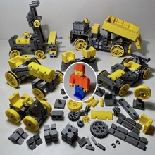 kbricks construction building figure toy truck tractor brick forklift beyondthebrick 3d print model - Mito3D