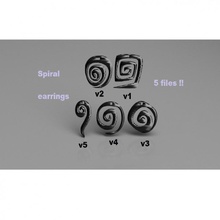 Spiral Ohrringe einstellen Schmuck Weihnachten Anhänger Studie Mathematik Designer Ohrring idealab spiral earrings modern daily pendant 3d print model - Mito3D